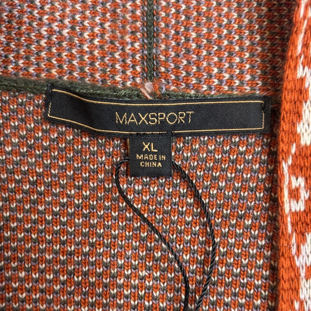 Max Sport Paisley Boho Duster Knit Cardigan Sweater Size XL - NWT - Picture 2 of 9